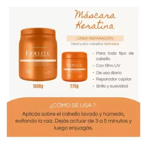 Máscara capilar keratina 270grs Fidelité 2