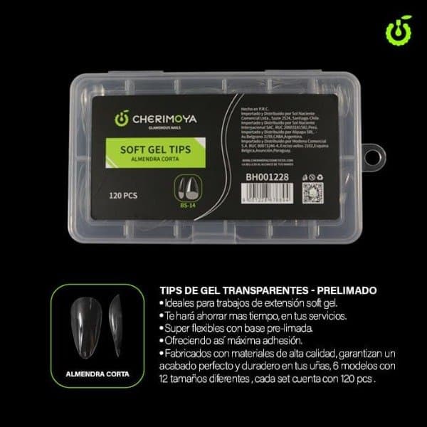 Tips cortos almendras pre limados Cherimoya 120PCS
