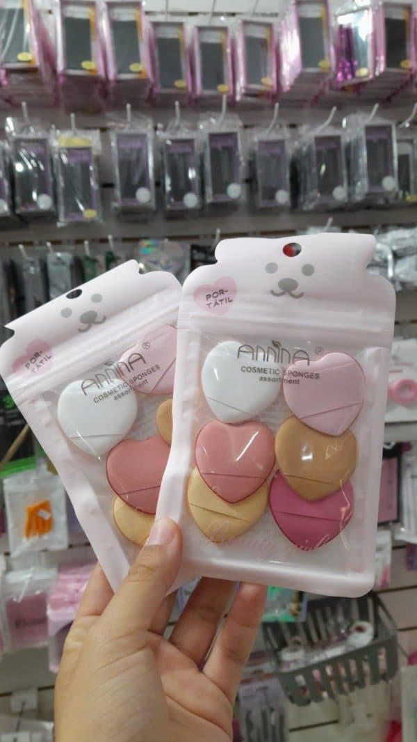 Mini esponjas corazón x6