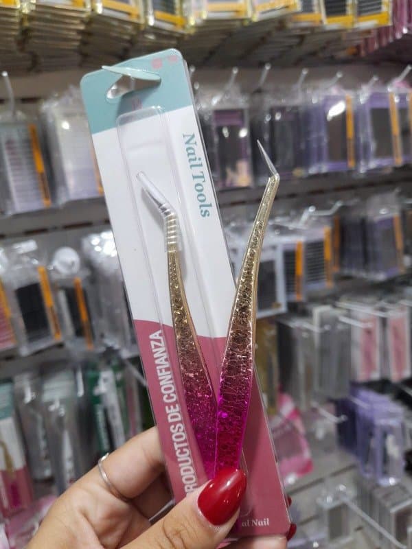Pinza lagrimal rosa y dorada DEBBY ROSE
