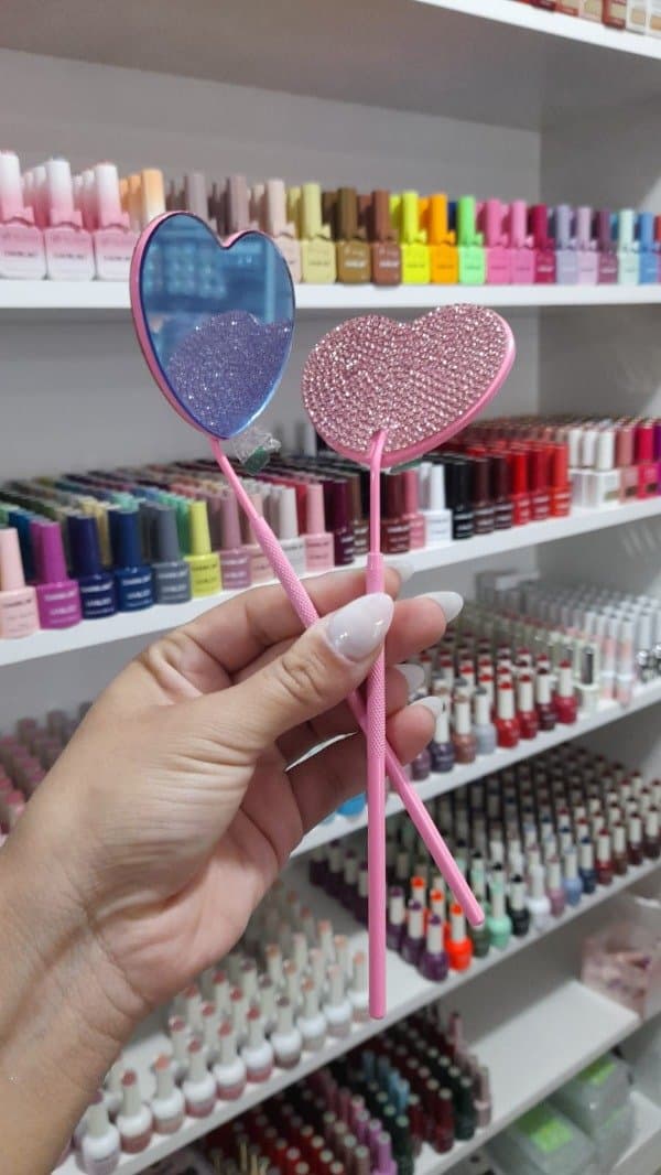 Espejo corazón con brillos