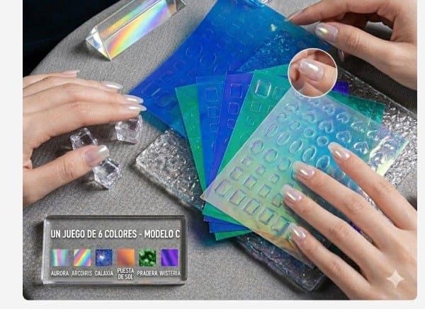 Pegatinas para efecto Aurora hielo, holograficas