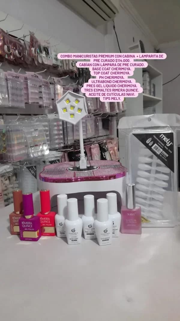 Kit manicuria PREMIUM con cabina más lámpara de pre curado