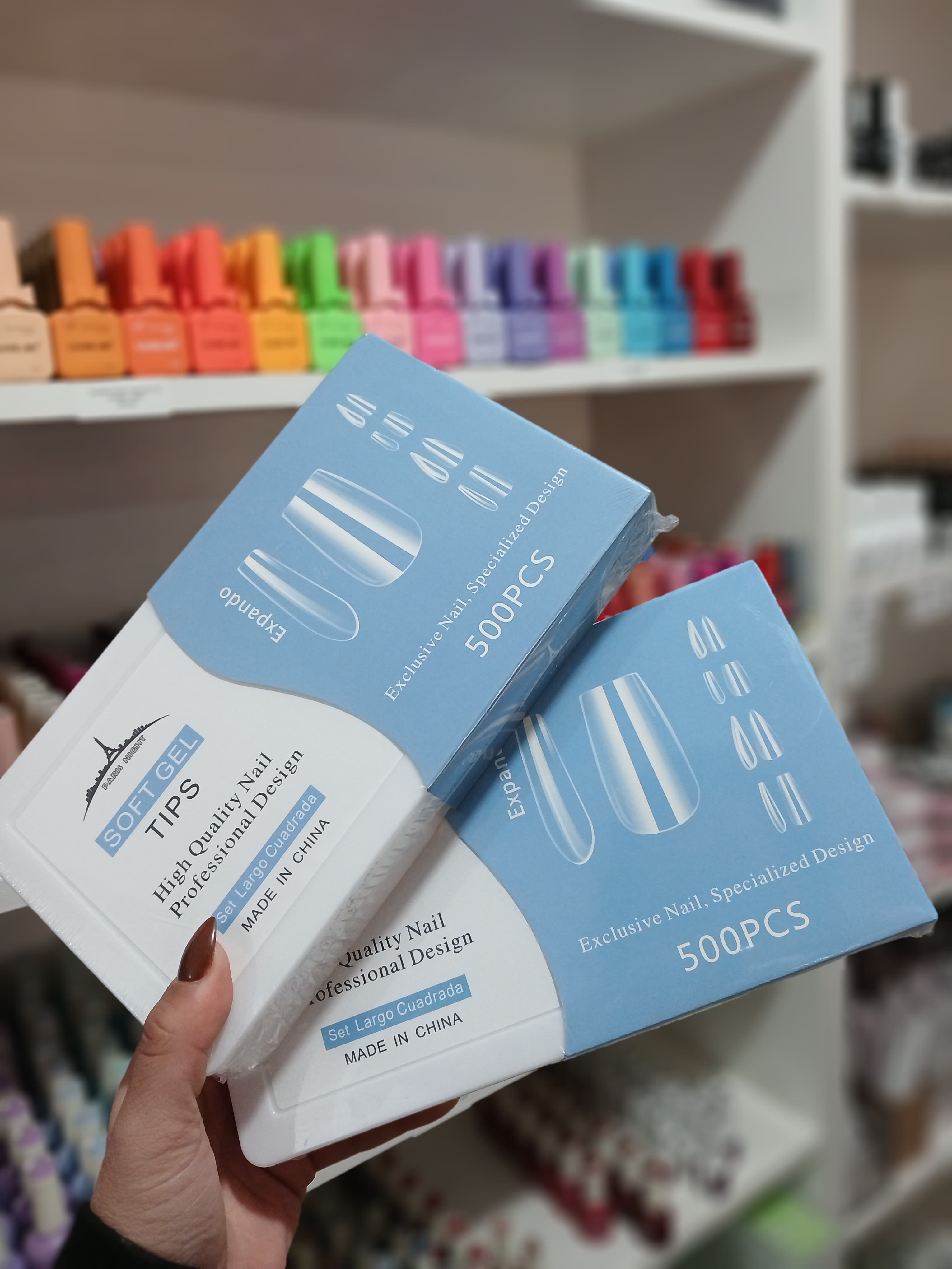 Tips Cuadrada Largo 500pcs PARIS NAGHT