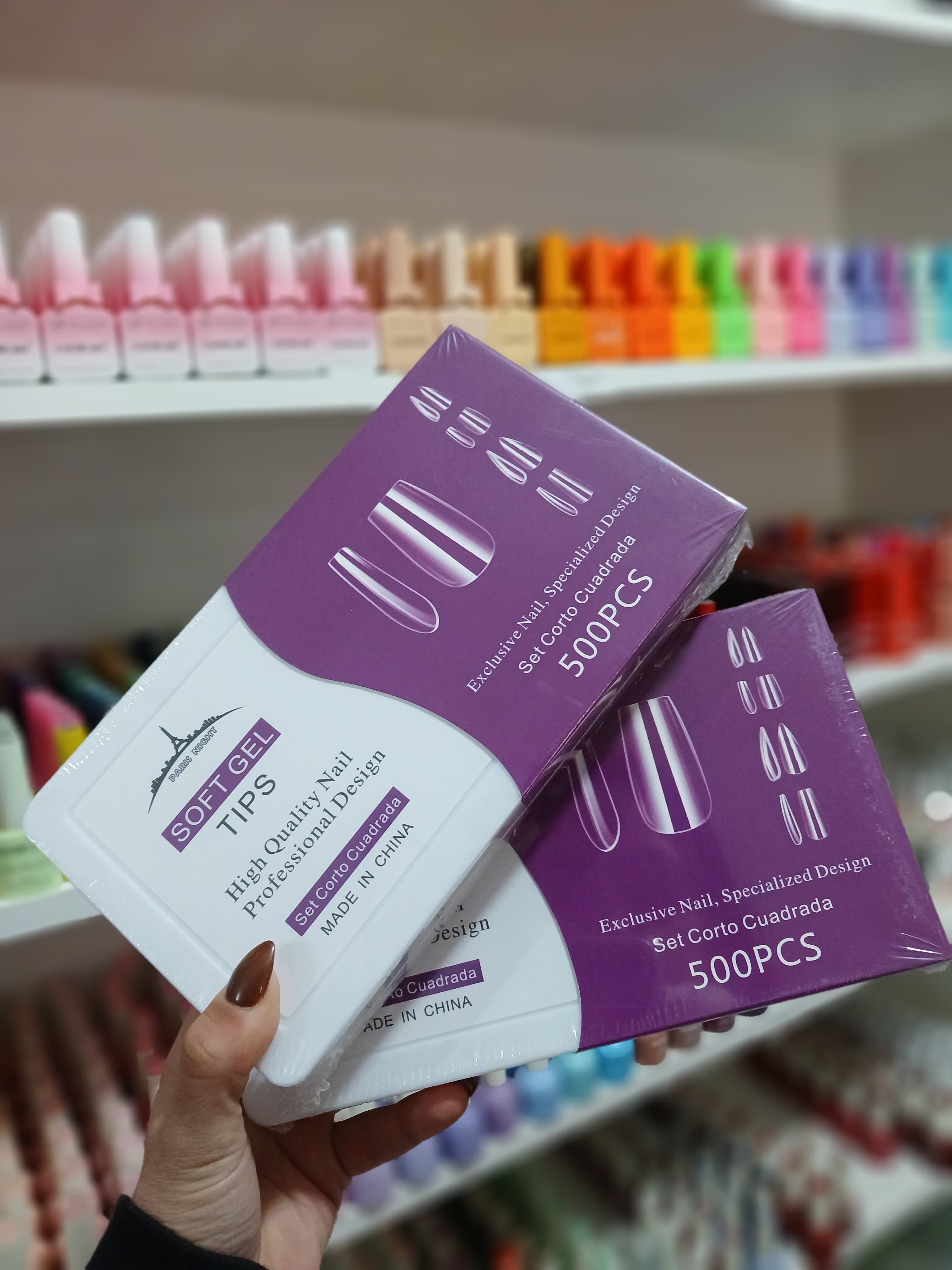 Tips Cuadrados Cortos 500pcs PARIS NAGHT 